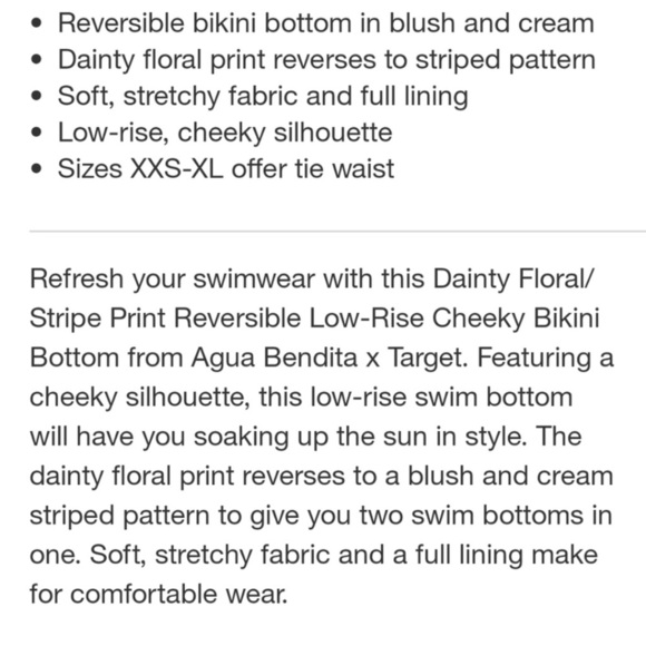NWT Agua Bendita x Target Dainty Floral/Stripe Reversible Triangle Bikini Sz L - Picture 12 of 16